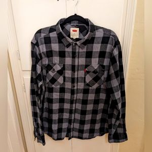 Men's black and gray Levi's flannel  shirt XL